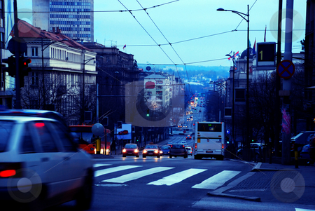 To use this stock image in your creative project, please select the size you need over to the right and click the "Add to Cart" button.
Your downloaded image will come with the Cutcaster watermark removed so don’t worry about the watermark you see on this page. Evening Belgrade cityscape stock photo, Urban landscape of evening street in Belgrade, Serbia by Julija Sapic