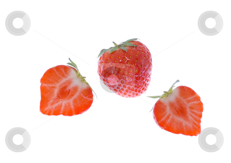 To use this stock image in your creative project, please select the size you need over to the right and click the "Add to Cart" button.
Your downloaded image will come with the Cutcaster watermark removed so don’t worry about the watermark you see on this page. Strawberries stock photo, Three strawberries (two cut) on the white background by Petr Koudelka