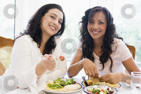 To use this stock image in your creative project, please select the size you need over to the right and click the "Add to Cart" button.
Your downloaded image will come with the Cutcaster watermark removed so don’t worry about the watermark you see on this page. Two women enjoying a meal together stock photo, by Monkey Business Images