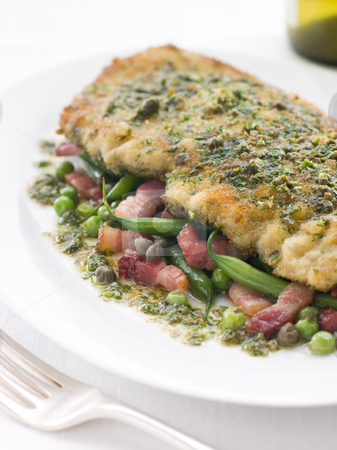 To use this stock image in your creative project, please select the size you need over to the right and click the "Add to Cart" button.
Your downloaded image will come with the Cutcaster watermark removed so don’t worry about the watermark you see on this page. Cotoletta of Veal with Green Beans Peas and Pancetta stock photo, Plate of Cotoletta of Veal with Green Beans Peas and Pancetta by Monkey Business Images