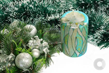 To use this stock image in your creative project, please select the size you need over to the right and click the "Add to Cart" button.
Your downloaded image will come with the Cutcaster watermark removed so don’t worry about the watermark you see on this page. Blue candle over new year background stock photo, Decorative candle over green new year adorning by Julija Sapic