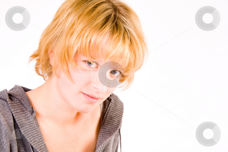 To use this stock image in your creative project, please select the size you need over to the right and click the "Add to Cart" button.
Your downloaded image will come with the Cutcaster watermark removed so don’t worry about the watermark you see on this page. Red haired girl looking depressed at you stock photo, Studio portrait of a red haired girl looking sad by Frenk and Danielle Kaufmann