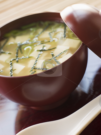 To use this stock image in your creative project, please select the size you need over to the right and click the "Add to Cart" button.
Your downloaded image will come with the Cutcaster watermark removed so don’t worry about the watermark you see on this page. Miso Soup Cup and Spoon stock photo, Close up of Miso Soup Cup and Spoon by Monkey Business Images