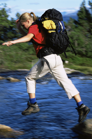 To use this stock image in your creative project, please select the size you need over to the right and click the "Add to Cart" button.
Your downloaded image will come with the Cutcaster watermark removed so don’t worry about the watermark you see on this page. Hiker jumping from rock to rock while crossing river stock photo, by Monkey Business Images
