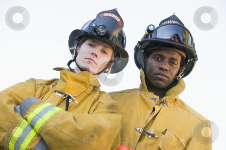 To use this stock image in your creative project, please select the size you need over to the right and click the "Add to Cart" button.
Your downloaded image will come with the Cutcaster watermark removed so don’t worry about the watermark you see on this page. Portrait of firefighters stock photo, by Monkey Business Images