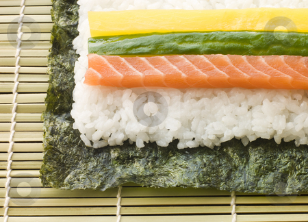 To use this stock image in your creative project, please select the size you need over to the right and click the "Add to Cart" button.
Your downloaded image will come with the Cutcaster watermark removed so don’t worry about the watermark you see on this page. Making Rolled Sushi in a Sushi Mat stock photo, Making Rolled Sushi in a bamboo Sushi Mat by Monkey Business Images