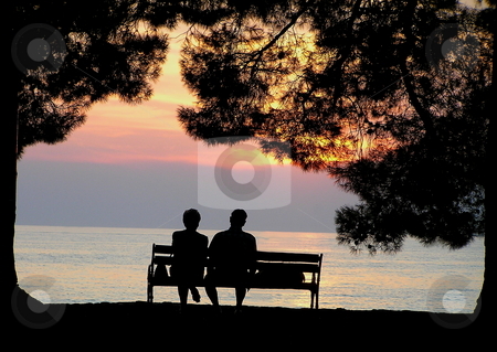 To use this stock image in your creative project, please select the size you need over to the right and click the "Add to Cart" button.
Your downloaded image will come with the Cutcaster watermark removed so don’t worry about the watermark you see on this page. Elderly couple enjoying seaside sunset stock photo, Silhouette of elderly couple enjoying the ocean view at sunset. by Jon Hoisaeter