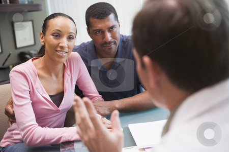 To use this stock image in your creative project, please select the size you need over to the right and click the "Add to Cart" button.
Your downloaded image will come with the Cutcaster watermark removed so don’t worry about the watermark you see on this page. Couple having discussion with doctor in IVF clinic stock photo, Couple having discussion with doctor in IVF clinic sitting at desk by Monkey Business Images