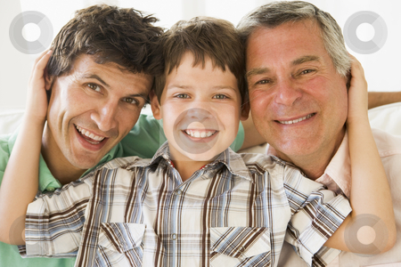 To use this stock image in your creative project, please select the size you need over to the right and click the "Add to Cart" button.
Your downloaded image will come with the Cutcaster watermark removed so don’t worry about the watermark you see on this page. Grandfather with son and grandson smiling stock photo, by Monkey Business Images
