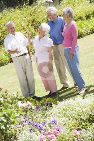 To use this stock image in your creative project, please select the size you need over to the right and click the "Add to Cart" button.
Your downloaded image will come with the Cutcaster watermark removed so don’t worry about the watermark you see on this page. Group of senior friends in garden stock photo, Group of senior friends in garden admiring flowerbeds by Monkey Business Images