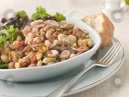 To use this stock image in your creative project, please select the size you need over to the right and click the "Add to Cart" button.
Your downloaded image will come with the Cutcaster watermark removed so don’t worry about the watermark you see on this page. Tuscan Bean Salad with Dressed Leaves and Crusty Bread stock photo, Bowl of Tuscan Bean Salad with Dressed Leaves and Crusty Bread by Monkey Business Images