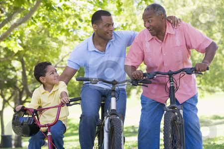 To use this stock image in your creative project, please select the size you need over to the right and click the "Add to Cart" button.
Your downloaded image will come with the Cutcaster watermark removed so don’t worry about the watermark you see on this page. Grandfather grandson and son bike riding stock photo, by Monkey Business Images