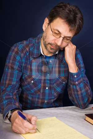 To use this stock image in your creative project, please select the size you need over to the right and click the "Add to Cart" button.
Your downloaded image will come with the Cutcaster watermark removed so don’t worry about the watermark you see on this page. Researcher taking notes stock photo, Journalist surrounded by books takes notes on paper by Mikhail Lavrenov