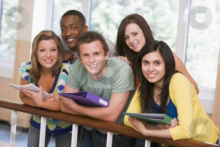 To use this stock image in your creative project, please select the size you need over to the right and click the "Add to Cart" button.
Your downloaded image will come with the Cutcaster watermark removed so don’t worry about the watermark you see on this page. Group of college students leaning on banister stock photo, by Monkey Business Images