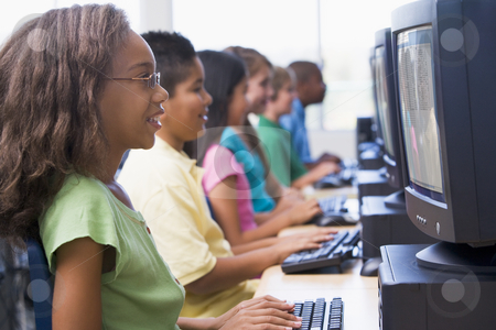 To use this stock image in your creative project, please select the size you need over to the right and click the "Add to Cart" button.
Your downloaded image will come with the Cutcaster watermark removed so don’t worry about the watermark you see on this page. Elementary school computer class stock photo, Female pupil in elementary school computer class by Monkey Business Images