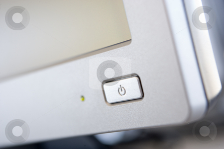 To use this stock image in your creative project, please select the size you need over to the right and click the "Add to Cart" button.
Your downloaded image will come with the Cutcaster watermark removed so don’t worry about the watermark you see on this page. Shot of a power button on a computer monitor stock photo, by Monkey Business Images