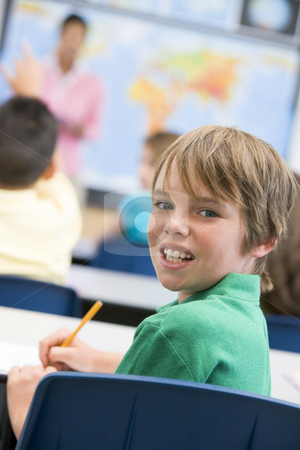 To use this stock image in your creative project, please select the size you need over to the right and click the "Add to Cart" button.
Your downloaded image will come with the Cutcaster watermark removed so don’t worry about the watermark you see on this page. Elementary school pupil in classroom stock photo, Elementary school pupil in geography class by Monkey Business Images