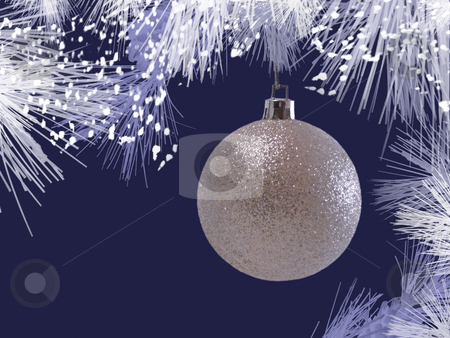 To use this stock image in your creative project, please select the size you need over to the right and click the "Add to Cart" button.
Your downloaded image will come with the Cutcaster watermark removed so don’t worry about the watermark you see on this page. Silver Christmas Ornament stock photo, A silver Christmas ornament hanging from blue pine branches with twinkle lights and glitter. by Corinna Walby