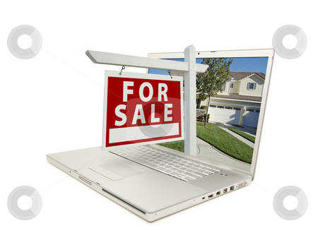 To use this stock image in your creative project, please select the size you need over to the right and click the "Add to Cart" button.
Your downloaded image will come with the Cutcaster watermark removed so don’t worry about the watermark you see on this page. Red For Sale Sign on Laptop stock photo, For Sale Sign & New Home on Laptop isolated on a white Background. by Andy Dean