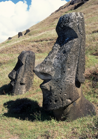 To use this stock image in your creative project, please select the size you need over to the right and click the "Add to Cart" button.
Your downloaded image will come with the Cutcaster watermark removed so don’t worry about the watermark you see on this page. Easter island stock photo, Old stone sculpture in famous Easter island by Seregey Korotkov