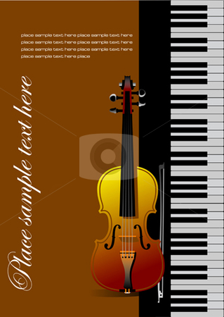 To use this stock image in your creative project, please select the size you need over to the right and click the "Add to Cart" button.
Your downloaded image will come with the Cutcaster watermark removed so don’t worry about the watermark you see on this page. Piano with violin stock vector clipart, Piano with violin vector illustration by Leonid Dorfman