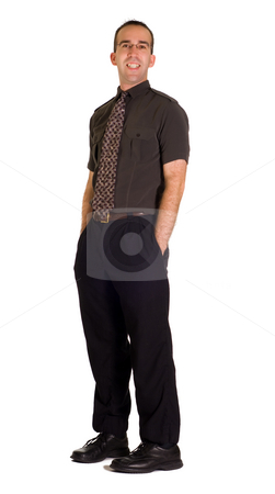 To use this stock image in your creative project, please select the size you need over to the right and click the "Add to Cart" button.
Your downloaded image will come with the Cutcaster watermark removed so don’t worry about the watermark you see on this page. Full Body Employee stock photo, Full body view of a modern employee, isolated against a white background by Richard Nelson