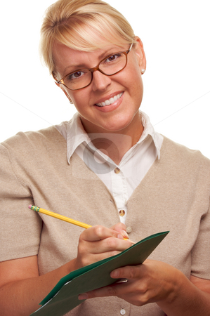 To use this stock image in your creative project, please select the size you need over to the right and click the "Add to Cart" button.
Your downloaded image will come with the Cutcaster watermark removed so don’t worry about the watermark you see on this page. Beautiful Woman with Pencil and Folder stock photo, Beautiful Woman with Pencil and Folder taking notes. by Andy Dean