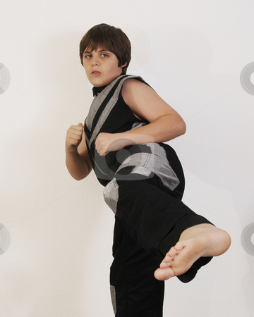 To use this stock image in your creative project, please select the size you need over to the right and click the "Add to Cart" button.
Your downloaded image will come with the Cutcaster watermark removed so don’t worry about the watermark you see on this page. Teenager Fighting stock photo, Young teenager expert demonstrating martial art techniques by Timothy OLeary