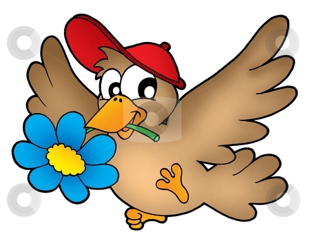 To use this stock image in your creative project, please select the size you need over to the right and click the "Add to Cart" button.
Your downloaded image will come with the Cutcaster watermark removed so don’t worry about the watermark you see on this page. Bird with flower stock photo, Bird with flower - color illustration. by Klara Viskova