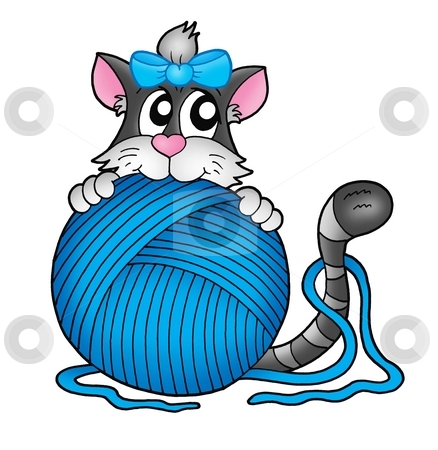 To use this stock image in your creative project, please select the size you need over to the right and click the "Add to Cart" button.
Your downloaded image will come with the Cutcaster watermark removed so don’t worry about the watermark you see on this page. Cat with blue skein stock photo, Gray cat with blue skein - color illustration. by Klara Viskova