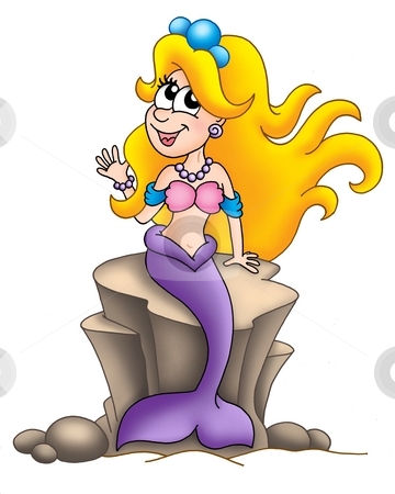 To use this stock image in your creative project, please select the size you need over to the right and click the "Add to Cart" button.
Your downloaded image will come with the Cutcaster watermark removed so don’t worry about the watermark you see on this page. Mermaid sitting stock photo, Mermaid sitting on rock - color illustration. by Klara Viskova