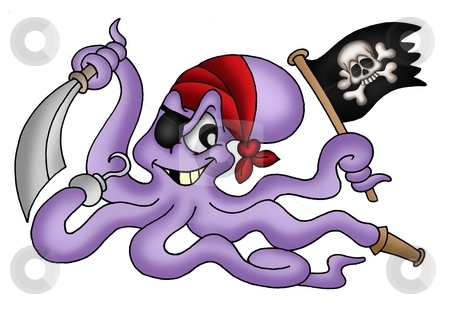 To use this stock image in your creative project, please select the size you need over to the right and click the "Add to Cart" button.
Your downloaded image will come with the Cutcaster watermark removed so don’t worry about the watermark you see on this page. Pirate octopus stock photo, Color illustration of pirate octopus. by Klara Viskova