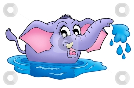 To use this stock image in your creative project, please select the size you need over to the right and click the "Add to Cart" button.
Your downloaded image will come with the Cutcaster watermark removed so don’t worry about the watermark you see on this page. Small elephant in water stock photo, Color illustration of small elephant in water. by Klara Viskova