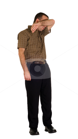 To use this stock image in your creative project, please select the size you need over to the right and click the "Add to Cart" button.
Your downloaded image will come with the Cutcaster watermark removed so don’t worry about the watermark you see on this page. Depression stock photo, Full body view of a man suffering from clinical depression, isolated against a white background by Richard Nelson
