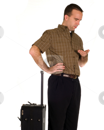 To use this stock image in your creative project, please select the size you need over to the right and click the "Add to Cart" button.
Your downloaded image will come with the Cutcaster watermark removed so don’t worry about the watermark you see on this page. Waiting stock photo, Man waiting for something and looking at his pocket watch by Richard Nelson