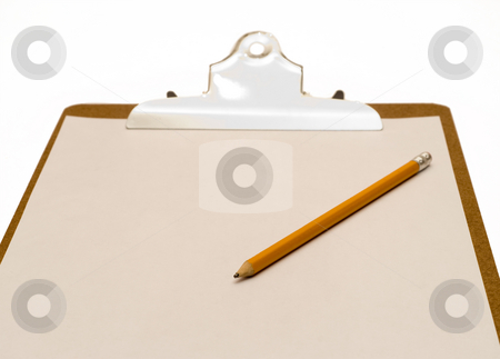 To use this stock image in your creative project, please select the size you need over to the right and click the "Add to Cart" button.
Your downloaded image will come with the Cutcaster watermark removed so don’t worry about the watermark you see on this page. Isolated Clipboard stock photo, A clipboard with a blank sheet of paper and a pencil, isolated against a white background by Richard Nelson
