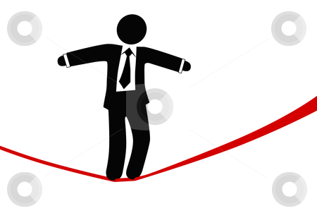 To use this stock image in your creative project, please select the size you need over to the right and click the "Add to Cart" button.
Your downloaded image will come with the Cutcaster watermark removed so don’t worry about the watermark you see on this page. Symbol business man walks on danger risk tightrope stock vector clipart, A business man balances with a briefcase, walks a high wire tightrope, above risk and danger. by Michael Brown