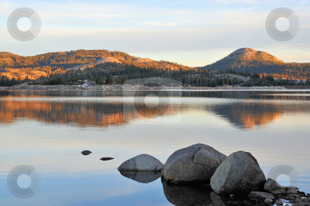 To use this stock image in your creative project, please select the size you need over to the right and click the "Add to Cart" button.
Your downloaded image will come with the Cutcaster watermark removed so don’t worry about the watermark you see on this page. Mountain Lake In The Morning stock photo, Loon Lake in the California Sierra Nevada mountians by Lynn Bendickson
