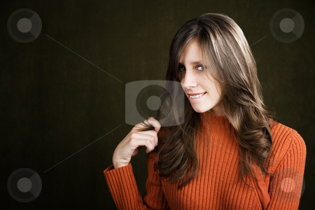 To use this stock image in your creative project, please select the size you need over to the right and click the "Add to Cart" button.
Your downloaded image will come with the Cutcaster watermark removed so don’t worry about the watermark you see on this page. Pretty Young Woman Biting Her Lip stock photo, Pretty Young Woman Biting Her Lip and Twirling Her Hair by Scott Griessel