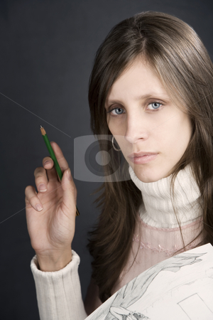 To use this stock image in your creative project, please select the size you need over to the right and click the "Add to Cart" button.
Your downloaded image will come with the Cutcaster watermark removed so don’t worry about the watermark you see on this page. Pretty Artist stock photo, Pretty female artist with pencil and drawing pad by Scott Griessel