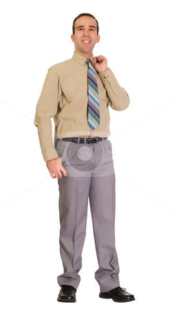 To use this stock image in your creative project, please select the size you need over to the right and click the "Add to Cart" button.
Your downloaded image will come with the Cutcaster watermark removed so don’t worry about the watermark you see on this page. Smiling Businessman stock photo, A full body view of a smiling businessman, isolated against a white background by Richard Nelson