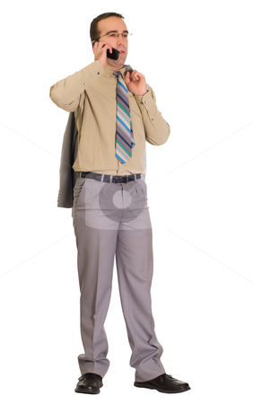 To use this stock image in your creative project, please select the size you need over to the right and click the "Add to Cart" button.
Your downloaded image will come with the Cutcaster watermark removed so don’t worry about the watermark you see on this page. Man Talking On Cell stock photo, Full body view of a man talking on his cell phone by Richard Nelson