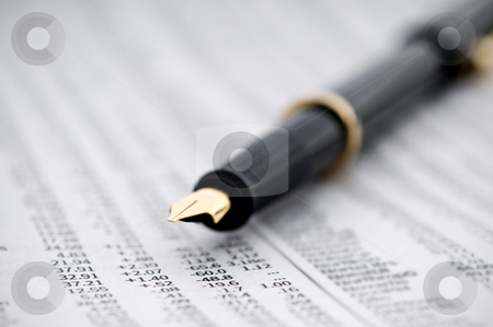 To use this stock image in your creative project, please select the size you need over to the right and click the "Add to Cart" button.
Your downloaded image will come with the Cutcaster watermark removed so don’t worry about the watermark you see on this page. Macro of a fountain pen stock photo, Macro of a fountain pen on a newspaper stock report by Vince Clements