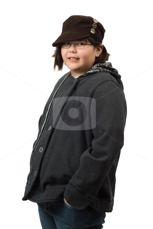To use this stock image in your creative project, please select the size you need over to the right and click the "Add to Cart" button.
Your downloaded image will come with the Cutcaster watermark removed so don’t worry about the watermark you see on this page. Child Fashion Model stock photo, A young child wearing fashionable clothing, isolated against a white background by Richard Nelson