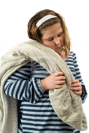 To use this stock image in your creative project, please select the size you need over to the right and click the "Add to Cart" button.
Your downloaded image will come with the Cutcaster watermark removed so don’t worry about the watermark you see on this page. Tired Child stock photo, A young girl looking tired and carrying her blanket, isolated against a white background by Richard Nelson