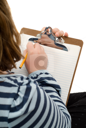 To use this stock image in your creative project, please select the size you need over to the right and click the "Add to Cart" button.
Your downloaded image will come with the Cutcaster watermark removed so don’t worry about the watermark you see on this page. Child Drawing stock photo, An over the shoulder view of a young girl drawing something on a piece of paper by Richard Nelson