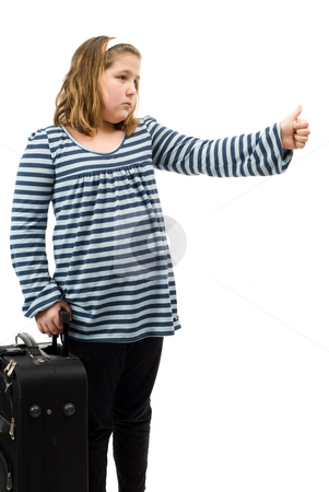 To use this stock image in your creative project, please select the size you need over to the right and click the "Add to Cart" button.
Your downloaded image will come with the Cutcaster watermark removed so don’t worry about the watermark you see on this page. Child Hitchhiking stock photo, A young girl hitchhiking, isolated against a white background by Richard Nelson