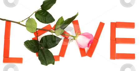 To use this stock image in your creative project, please select the size you need over to the right and click the "Add to Cart" button.
Your downloaded image will come with the Cutcaster watermark removed so don’t worry about the watermark you see on this page. Love stock photo, The word love spelled with red blocks and a pink rose by Richard Nelson