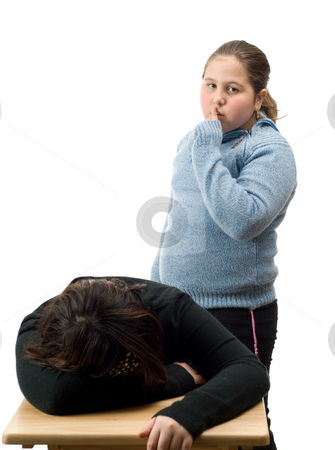 To use this stock image in your creative project, please select the size you need over to the right and click the "Add to Cart" button.
Your downloaded image will come with the Cutcaster watermark removed so don’t worry about the watermark you see on this page. Sneaking stock photo, A young girl sneaking up on a friend while she is sleeping at a desk, isolated against a white background by Richard Nelson