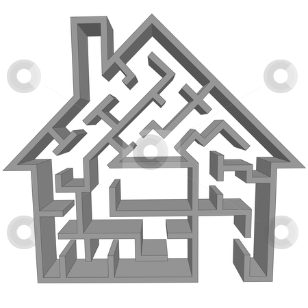 To use this stock image in your creative project, please select the size you need over to the right and click the "Add to Cart" button.
Your downloaded image will come with the Cutcaster watermark removed so don’t worry about the watermark you see on this page. Maze house as a symbol of home hunting puzzle stock vector clipart, A maze house ss a symbol of the real estate hmse hunting puzzle. by Michael Brown